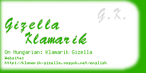 gizella klamarik business card